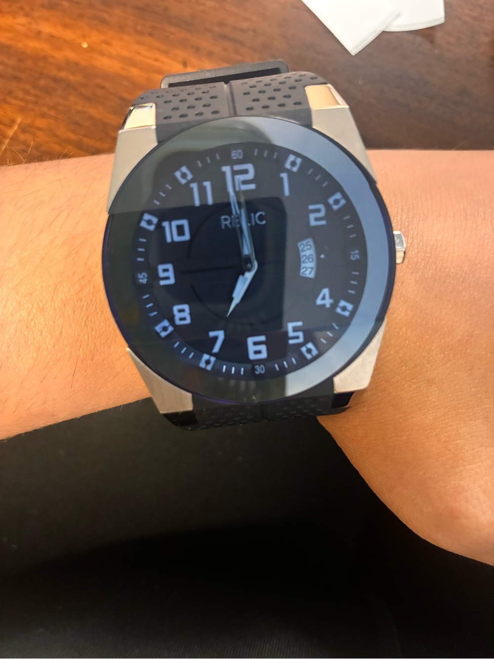 Relic by Fossil Men's Quartz Watch 44mm Black Dial Date NEEDS NEW BATTERY